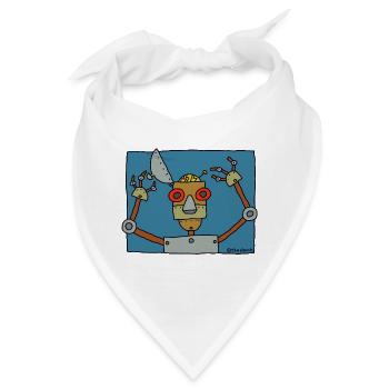 der Roboter - Bandana - Weiß - Vorne