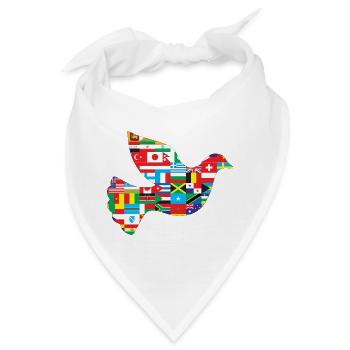 Friedenstaube Länder - Bandana - Weiß - Vorne