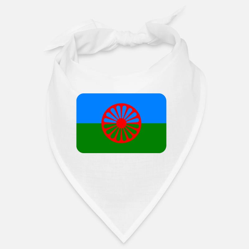 ROMANI FLAG round corner 400 dpi - Bandana - Weiß