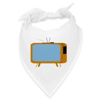 monitor television fernseher tv flatscreen compute - Bandana - Weiß - Vorne