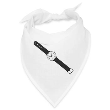 uhr zeit watch clock time hourglass sanduhr162 - Bandana - Weiß - Vorne