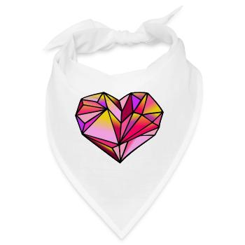Valentinstag Herz geometrisch - Bandana - Weiß - Vorne