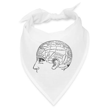 Kopf mit Gedanken, Gehirn - Bandana - Weiß - Vorne