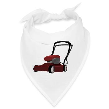 rasenmaeher lawn mower mowing machine2 - Bandana - Weiß - Vorne