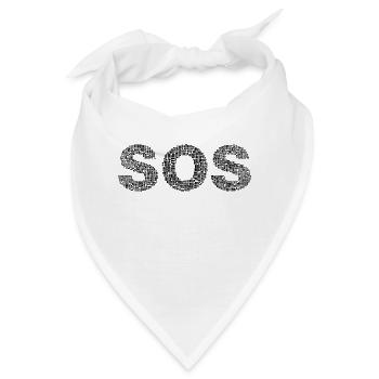 SOS! Mit dem Wort "Help" geschrieben - Bandana - Weiß - Vorne