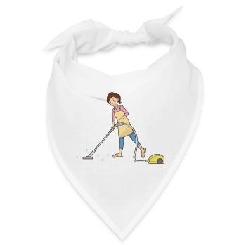 putzen cleaning putzfrau broom wischmop61 - Bandana - Weiß - Vorne