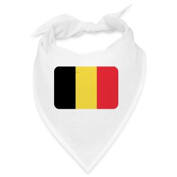 BELGIUM FLAG round corner 400 dpi - Bandana - Weiß - Vorne
