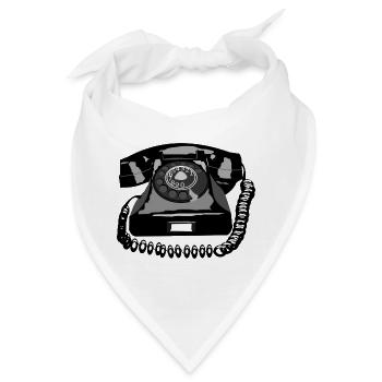 telephone mobiltelefon handy funktelefon retro3 - Bandana - Weiß - Vorne
