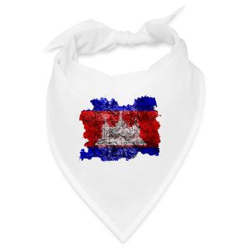 Kambodscha Vintage Flagge - Bandana - Weiß - Vorne
