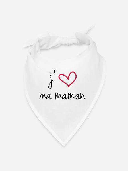 j'aime ma maman - Bandana - blanc