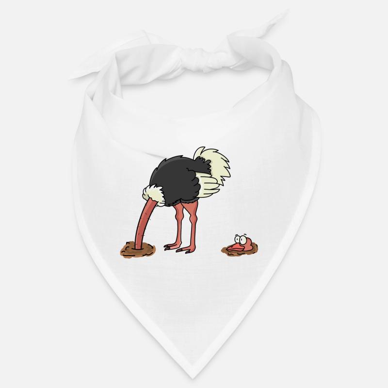 d'autruche - Bandana - blanc