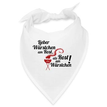 Würstchen am Rost Grillen Grill Geschenkidee - Bandana - Weiß - Vorne