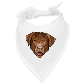 Schokoladen-Labrador - Folken - Bandana - Weiß - Vorne