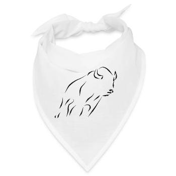 Bison - schwarz - Bandana - Weiß - Vorne