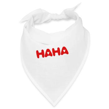 Süßes Motiv - "HAHA" red - Bandana - Weiß - Vorne