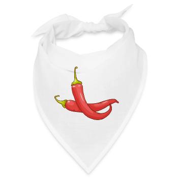 Rote Chili Paprika Peperoni Gemüse - Bandana - Weiß - Vorne
