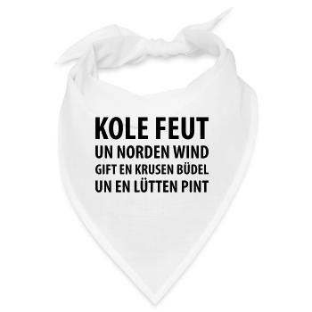 Plattdeutsch Anker Krusen Büdel Lütten Pint - Bandana - Weiß - Vorne