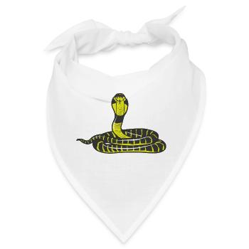 Cobra Schlange Brillenschlange aufgerichtet - Bandana - Weiß - Vorne
