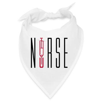 nurse doctor text stechen spritze blut arzt abhoer - Bandana - Weiß - Vorne