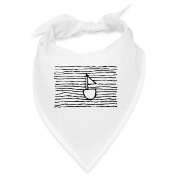 Boot im Meer - Bandana - Weiß - Vorne