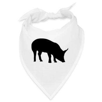 schwarzes Schwein - Bandana - Weiß - Vorne