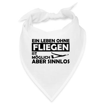 Segelflieger Segelfliegen Geschenk - Bandana - Weiß - Vorne