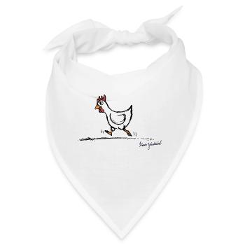 Huhn Berta - Bandana - Weiß - Vorne