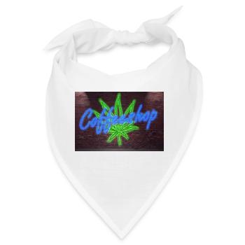 Neon Lettering Coffeeshop on Brick Wall Poster - Bandana - Weiß - Vorne