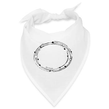 Deko oval mit Herzen - Rahmen Hintergrund - Bandana - Weiß - Vorne