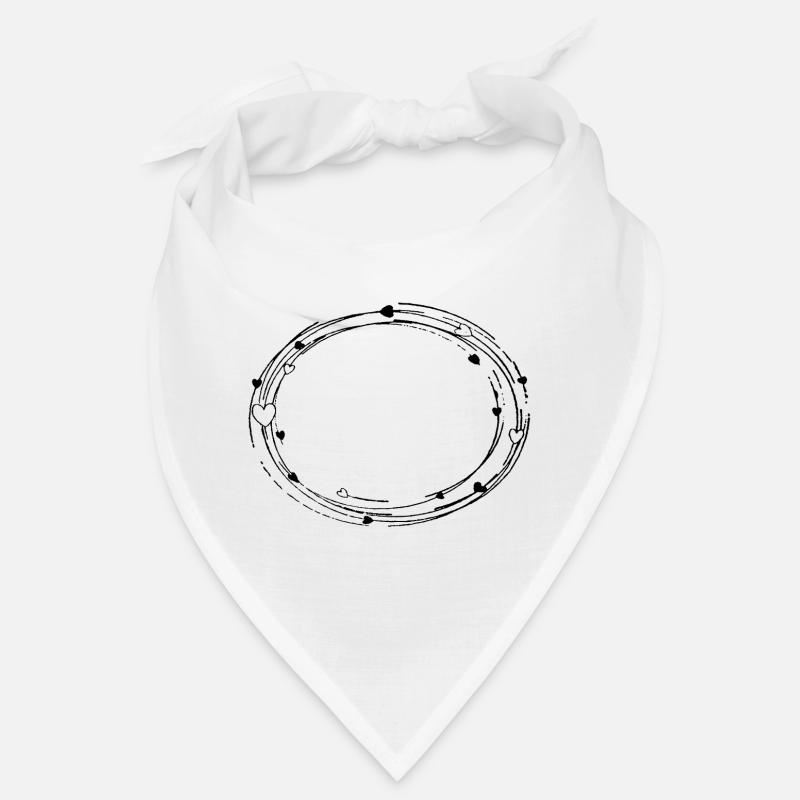 Decorative oval with hearts - frame background Bandana