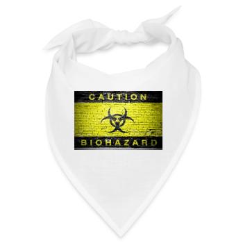 Caution Biohazard Ziegelsteinmauer poster - Bandana - Weiß - Vorne