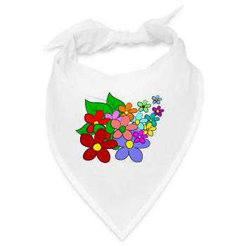Blumen - Bandana - Weiß - Vorne