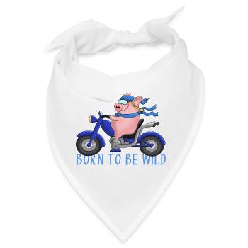 Ulkige Motorradfahrerin - Bandana - Weiß - Vorne