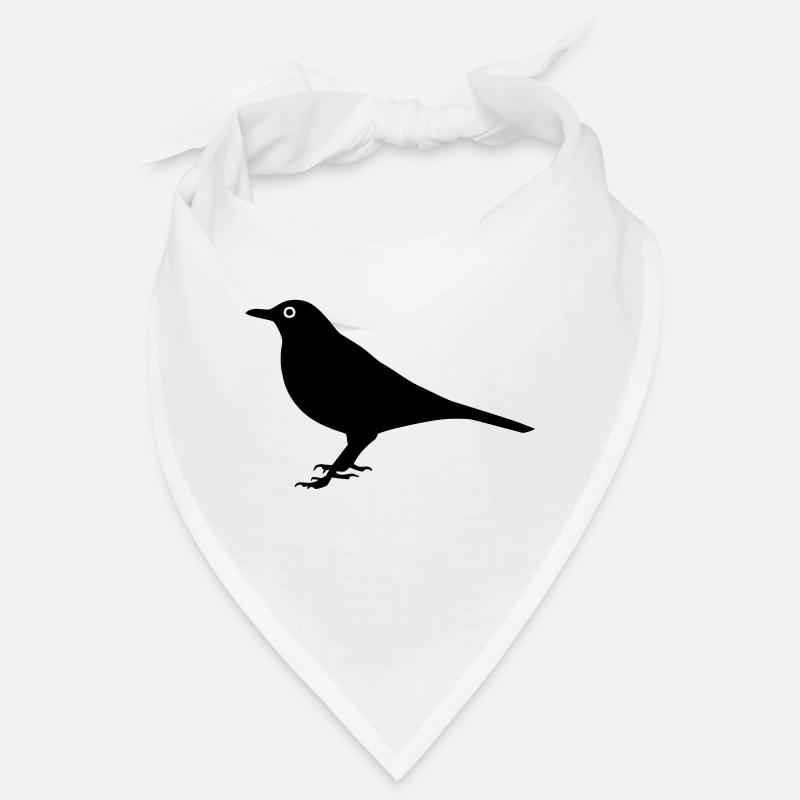 Oiseau Merle - Bandana - blanc
