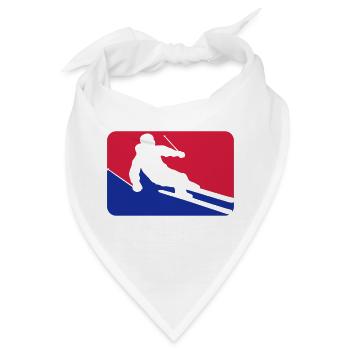 button rahmen schild ski fahren runter berg winter - Bandana - Weiß - Vorne