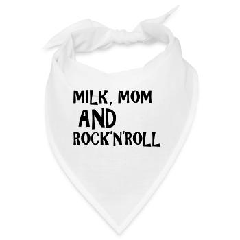 Milk, Mom and Rock 'N' Roll - Bandana - Weiß - Vorne