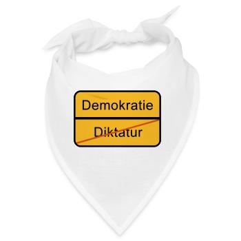 Demokratie oder Diktatur - Bandana - Weiß - Vorne