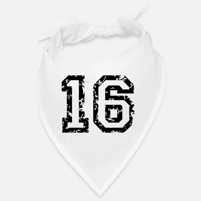 Le numéro seize - No. 16 (deux couleurs) blanc Bandana