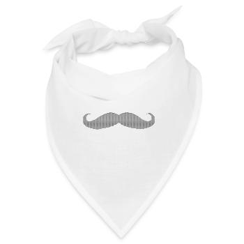 ASCII Moustache - Bandana - Weiß - Vorne