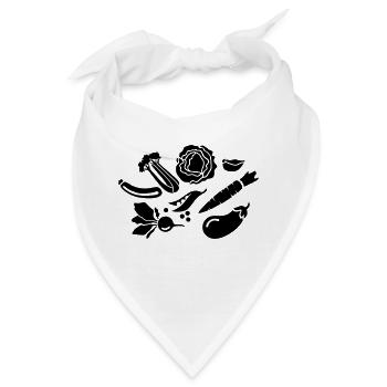 Gemüse - Bandana - Weiß - Vorne