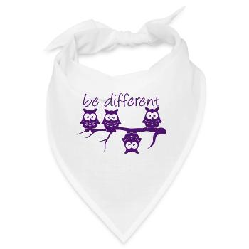 Anderst Be Different 4 Eulen verschieden - Bandana - Weiß - Vorne