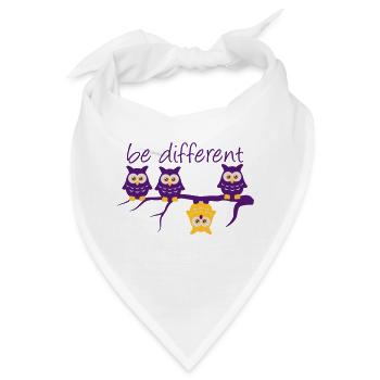Anderst Be Different 4 Eulen verschieden - Bandana - Weiß - Vorne