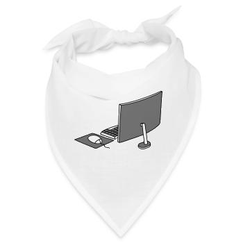 maus tastatur bildschirm home office buero arbeits - Bandana - Weiß - Vorne