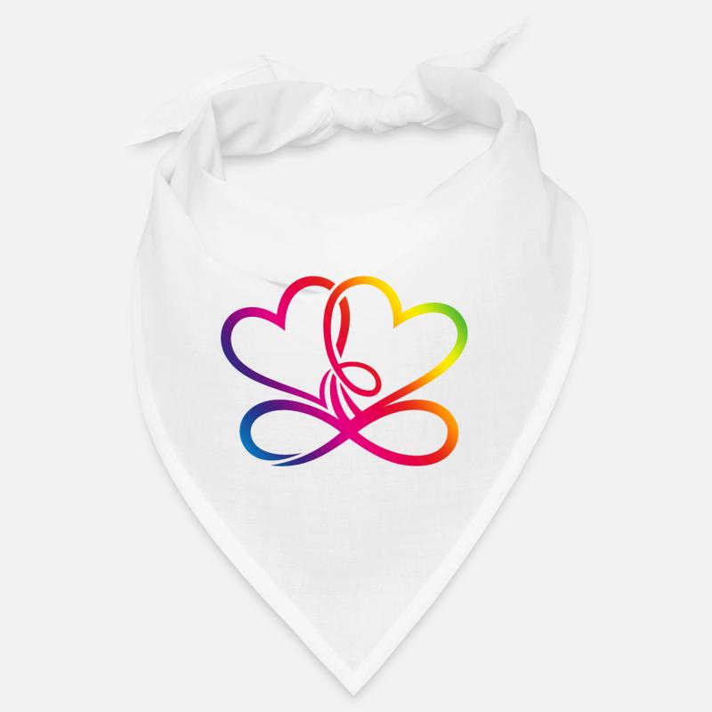 Zwei Herzen Regenbogen Infinity Love CSD LGBT Bandana
