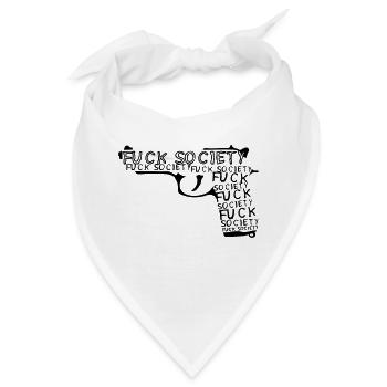 fuck Society Pistole Revolver Revolver - Bandana - Weiß - Vorne