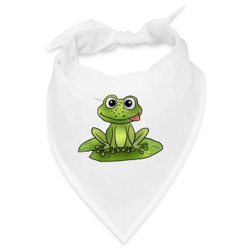 Frosch auf Seerose - Bandana - Weiß - Vorne