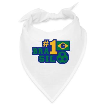 No. 1 Brasil (Fußball) - Bandana - Weiß - Vorne