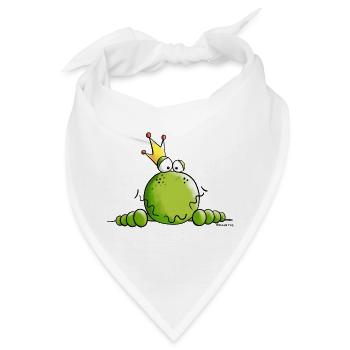 Frosch mit Krone - Bandana - Weiß - Vorne