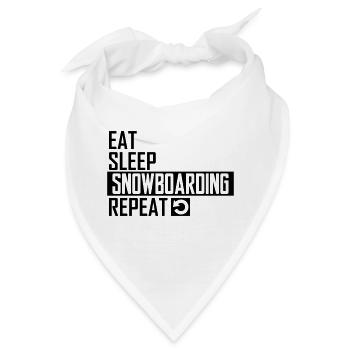eat sleep snowboarding - Bandana - Weiß - Vorne
