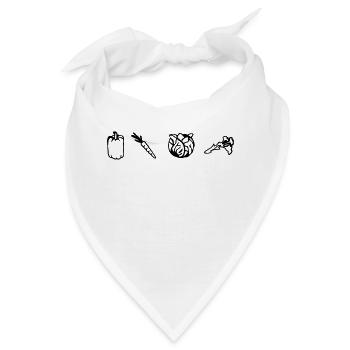 Veggies, Vegan, Vegetarian - Bandana - Weiß - Vorne